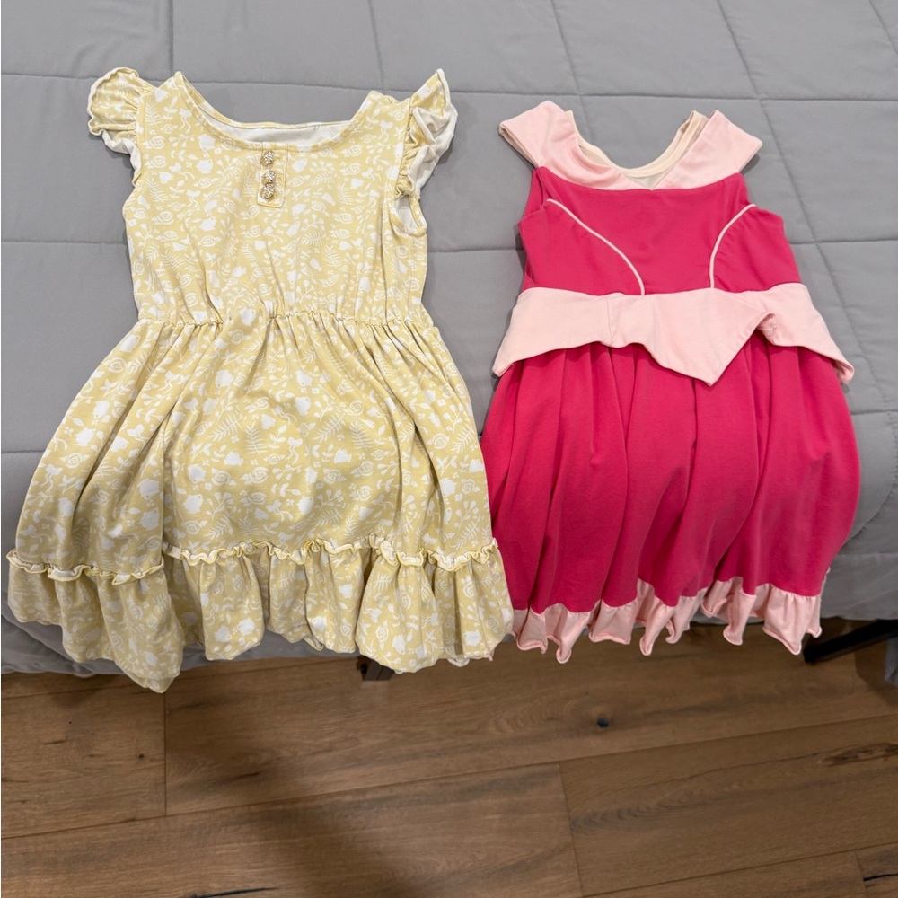 2 Pack Princess Aurora Only Little Lace Pink and Cream Dress